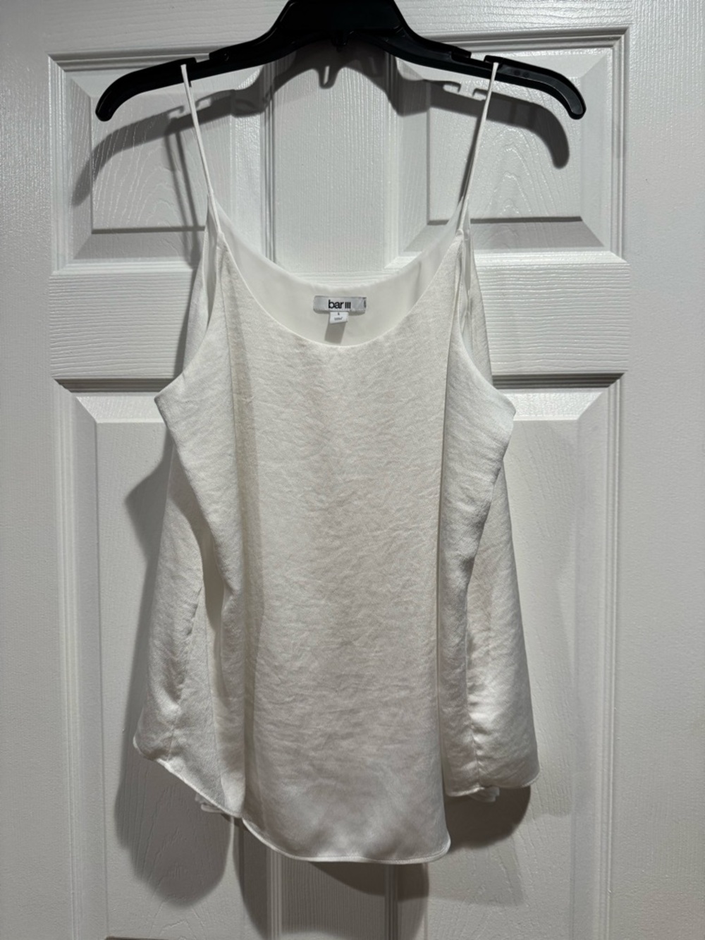 Bar III White Satin Spaghetti Strap Cami